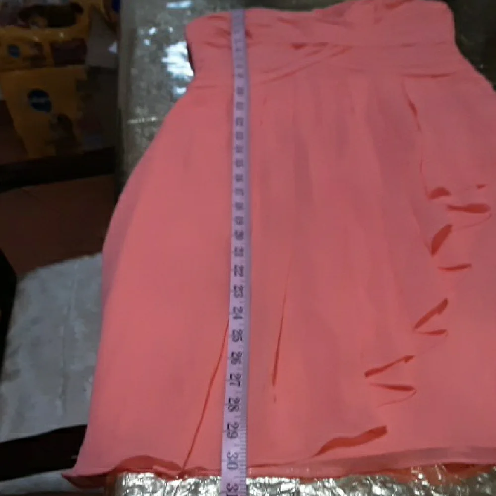 David's Bridal Strapless Coral Dress - Picture 15 of 15